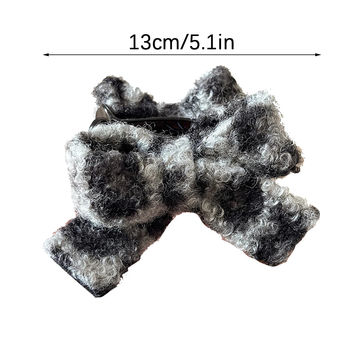 Leopard Plush Bow Clip