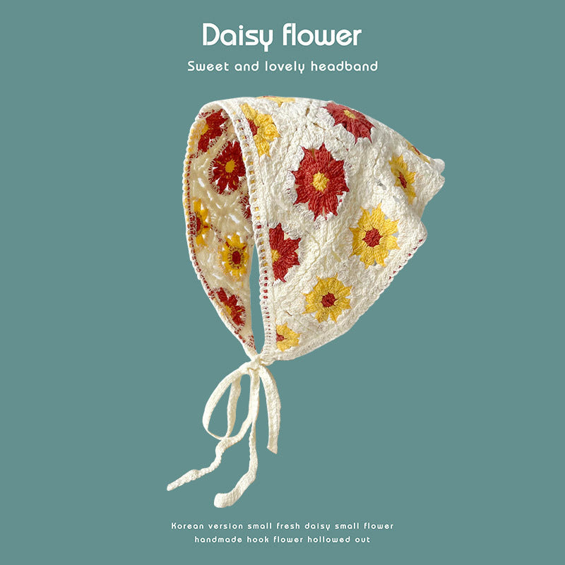 Daisy Flower Knitted Headband