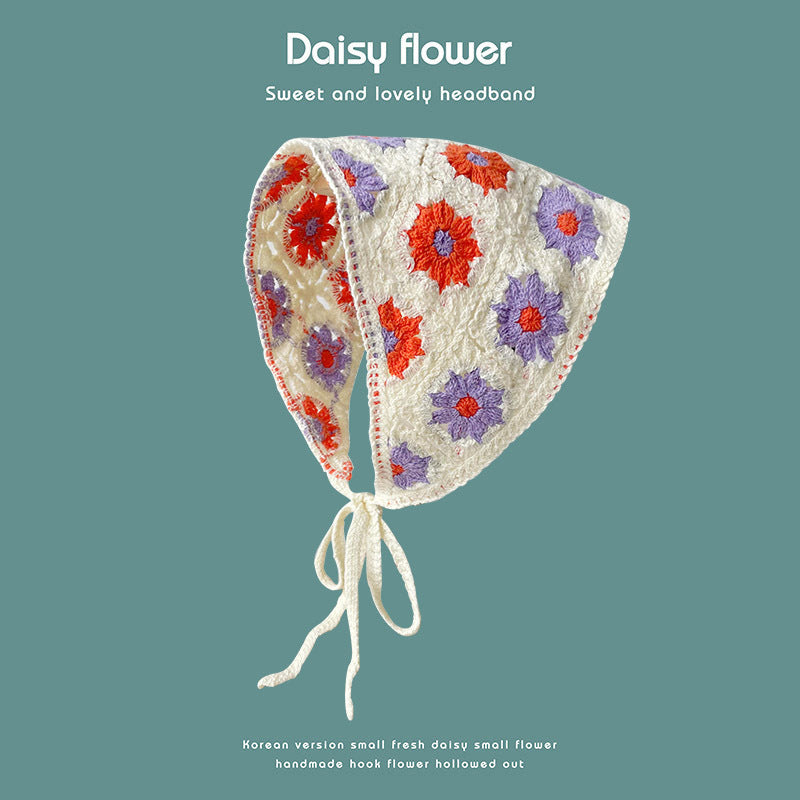 Daisy Flower Knitted Headband