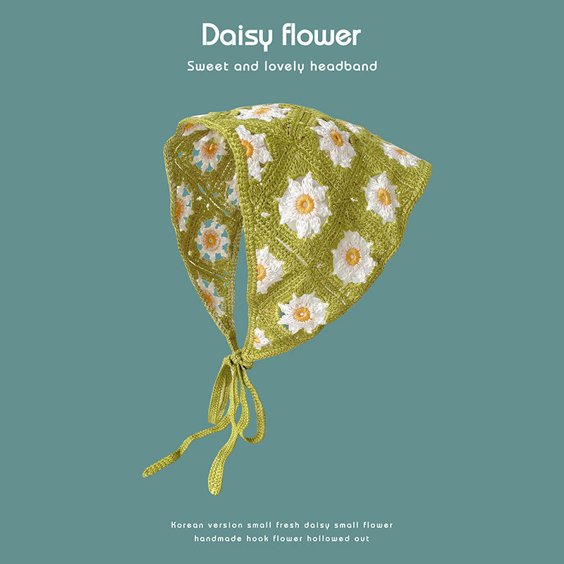 Daisy Flower Knitted Headband