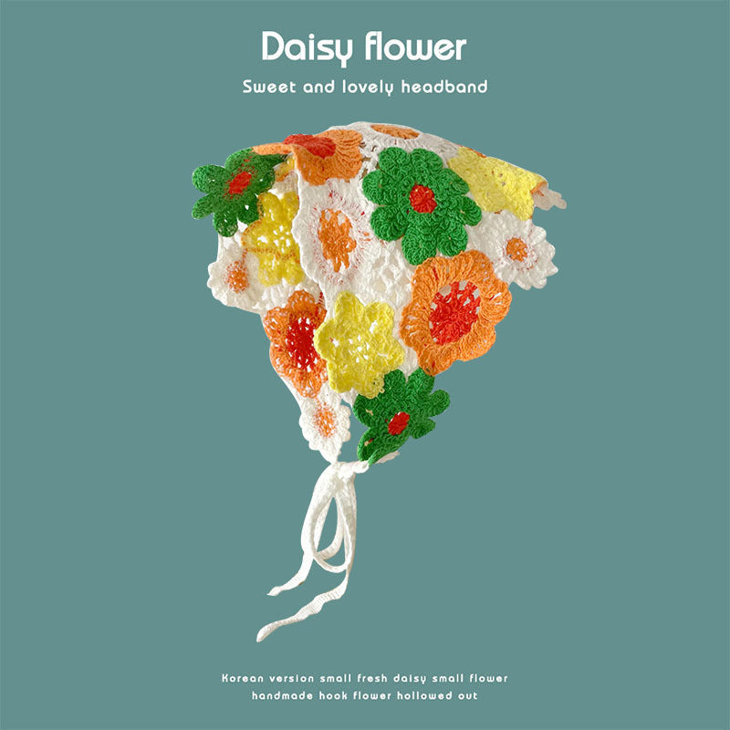 Daisy Flower Knitted Headband