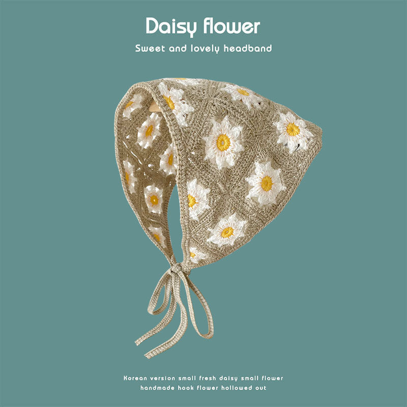 Daisy Flower Knitted Headband