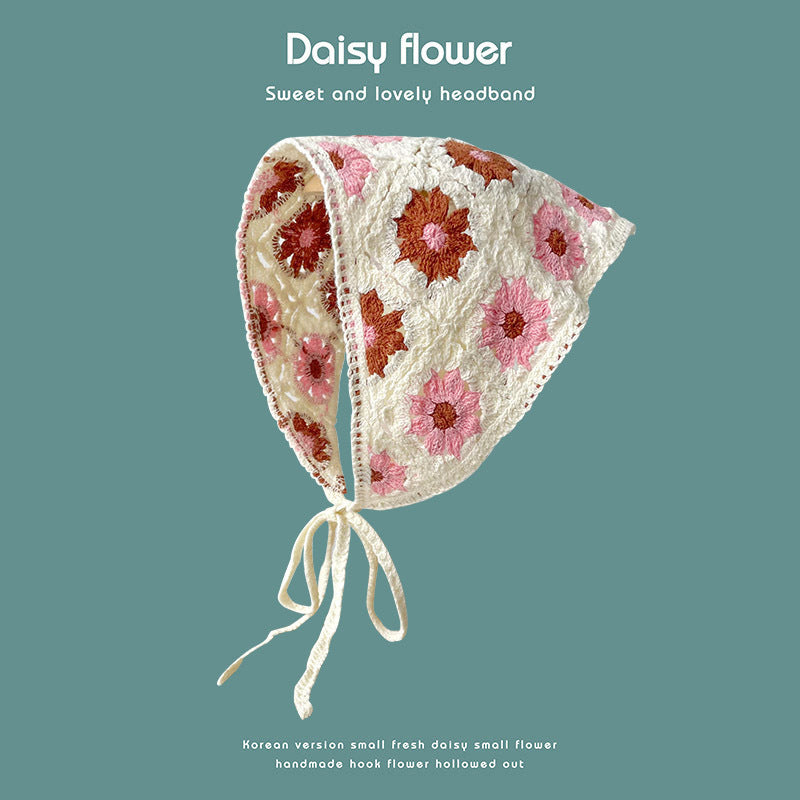 Daisy Flower Knitted Headband