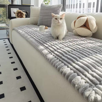 RibbedWarm™ Winter Plush Sofa Cover