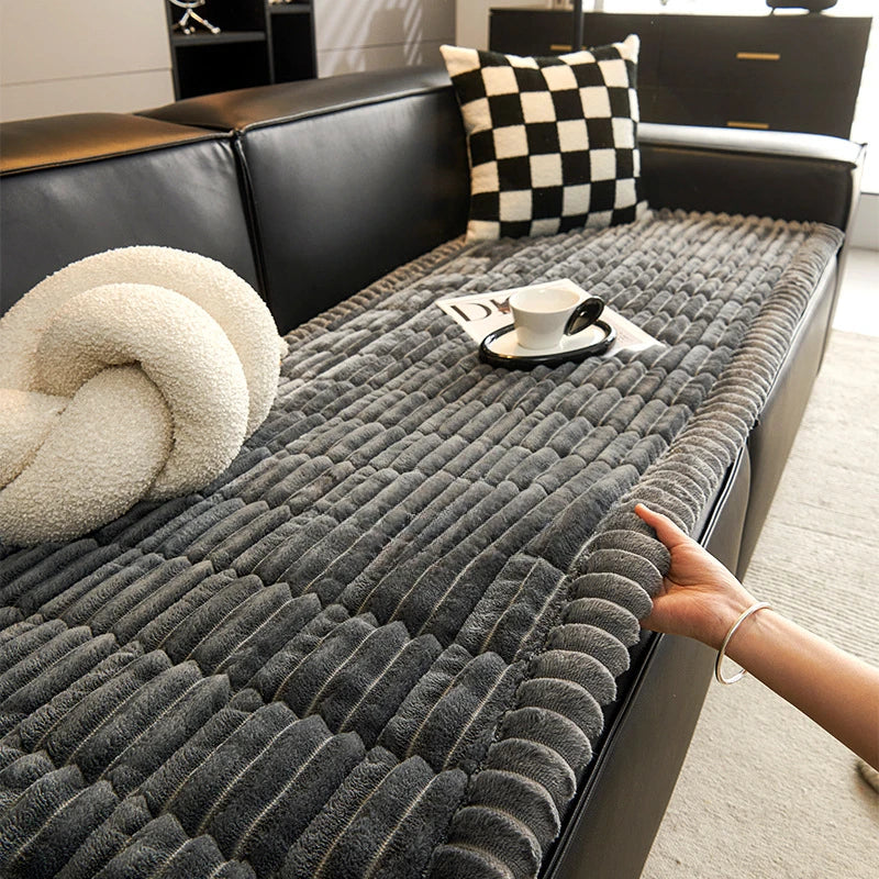 RibbedWarm™ Winter Plush Sofa Cover