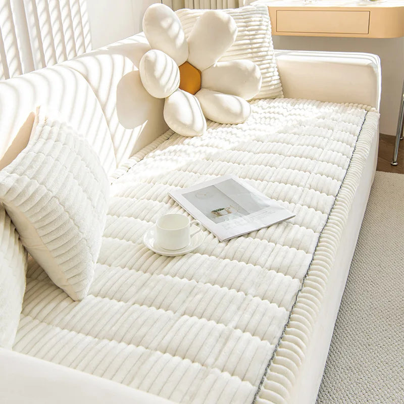 RibbedWarm™ Winter Plush Sofa Cover