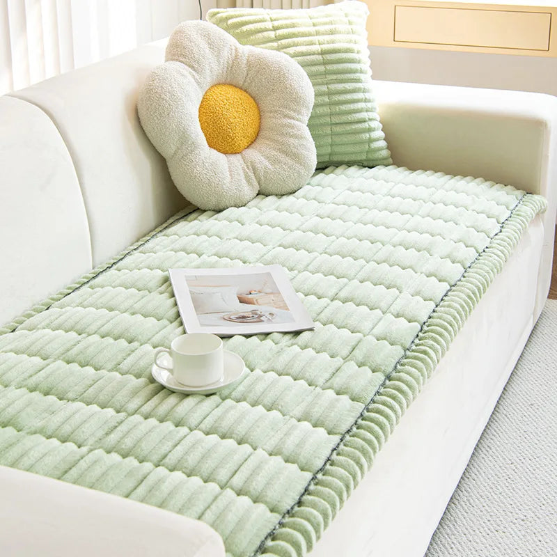 RibbedWarm™ Winter Plush Sofa Cover