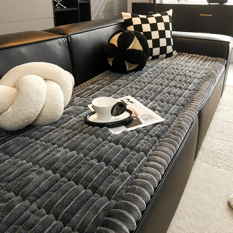 RibbedWarm™ Winter Plush Sofa Cover