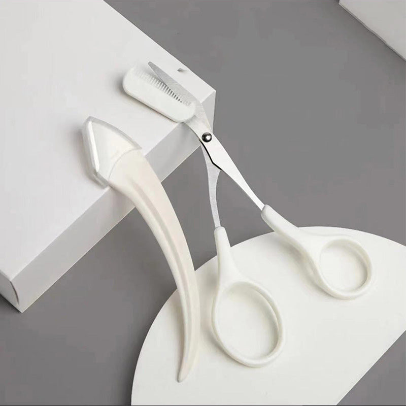 Eyebrow Trimmer Scissor with Comb and Razor