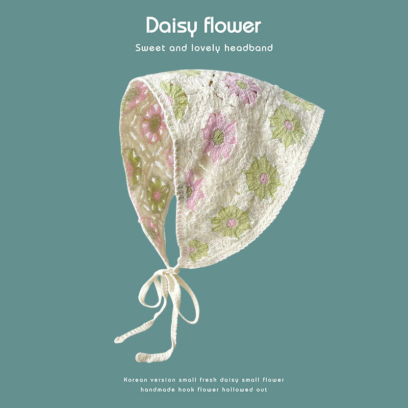 Daisy Flower Knitted Headband