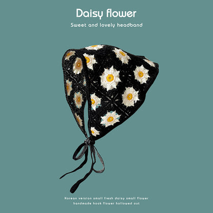 Daisy Flower Knitted Headband